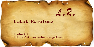 Lakat Romulusz névjegykártya